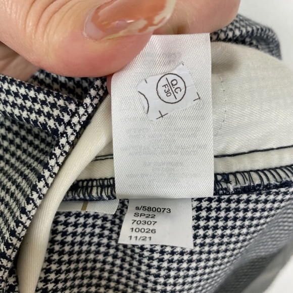 Loft Sutton Skinny Ankle Pant Blue White Houndstooth Sz. 14 - Picture 10 of 10